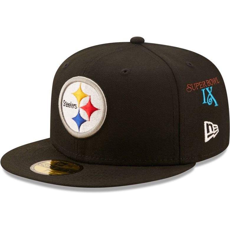 New Era Men's Black Pittsburgh Steelers 6x Super Bowl Champions 59fifty ...