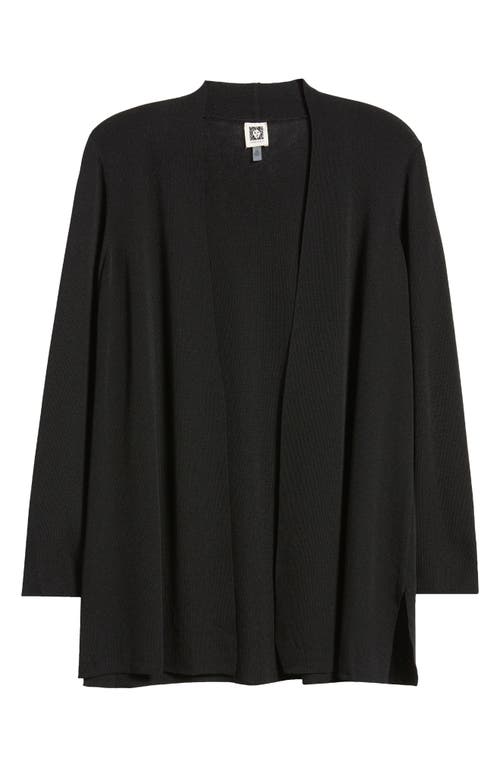 Shop Anne Klein Open Front Rib Cardigan In Anne Black