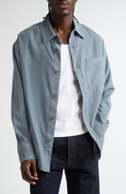 The Elder Statesman Early Dawn Cotton & Silk Overshirt In 410 Navy
