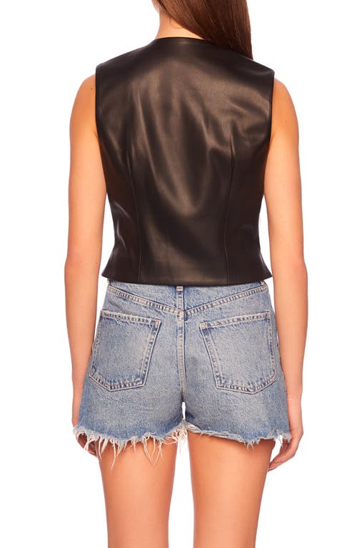 Susana Monaco Faux Leather Vest In Black