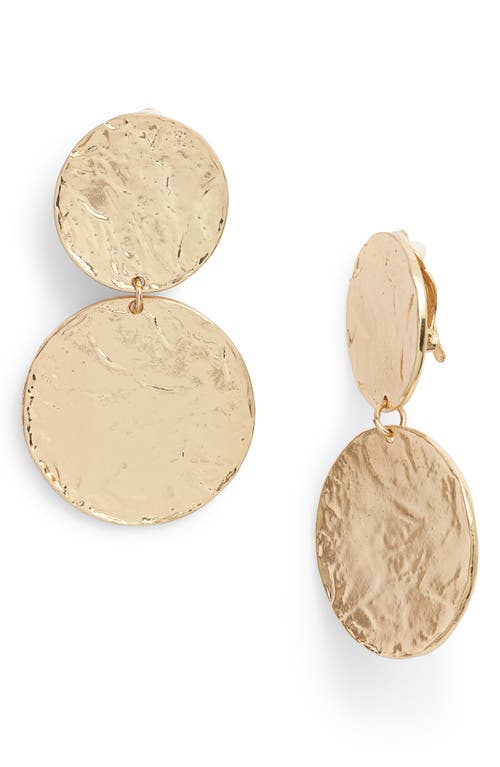 Aimee Large Disc Clip Earrings in Gold