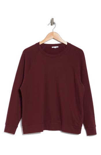 James Perse Cotton French Terry Relaxed Sweater In Cordovan