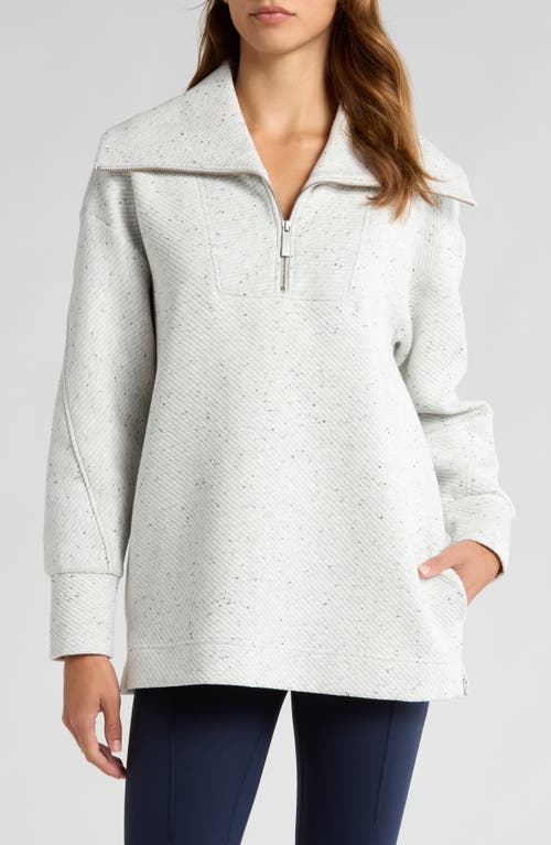 Sweaty Betty Radiant Half Zip Sweatshirt in Tranquil Grey Marl 