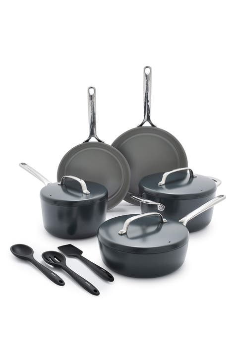 Brooklyn Steel Co. Venus Nonstick Aluminum 16-Pc. Cookware Set - Green 