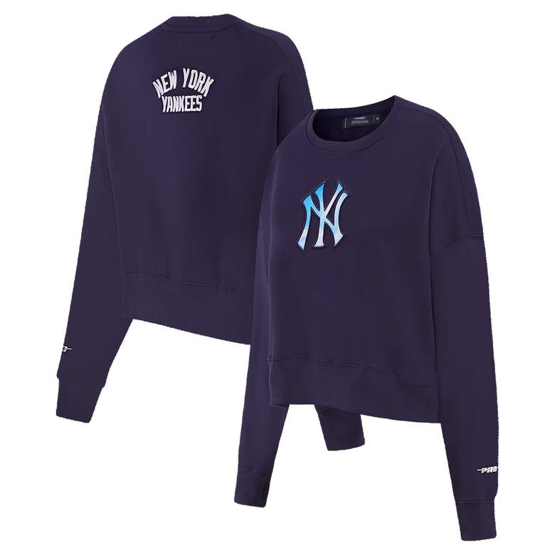 Shop Pro Standard Navy New York Yankees Painted Sky Pullover Sweatshirt