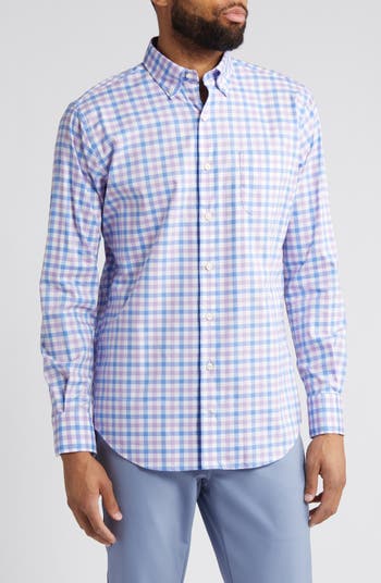 Peter Millar Castine Crown Lite Check Stretch Button-Down Shirt | Nordstrom