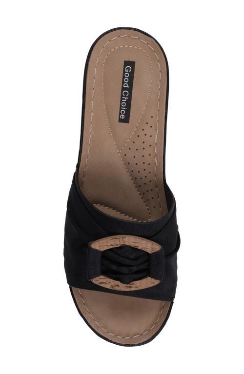 Good Choice New York Ellen Platform Wedge Slide Sandal In Black
