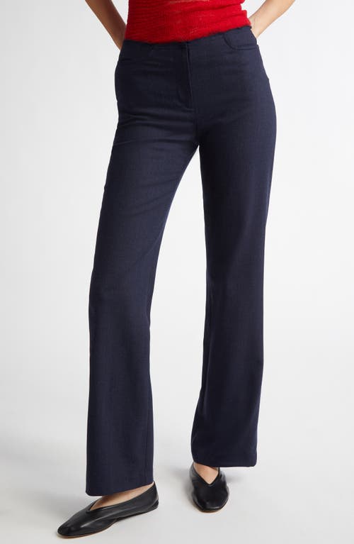 Paloma Wool Sienna Deconstructed Stretch Wool Pants in Navy 