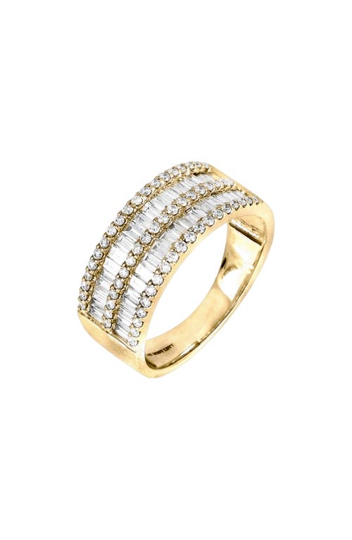 Bony Levy Gatsby Mixed Diamond Wide Band Ring in Yellow Gold/Diamond at Nordstrom, Size 6.5