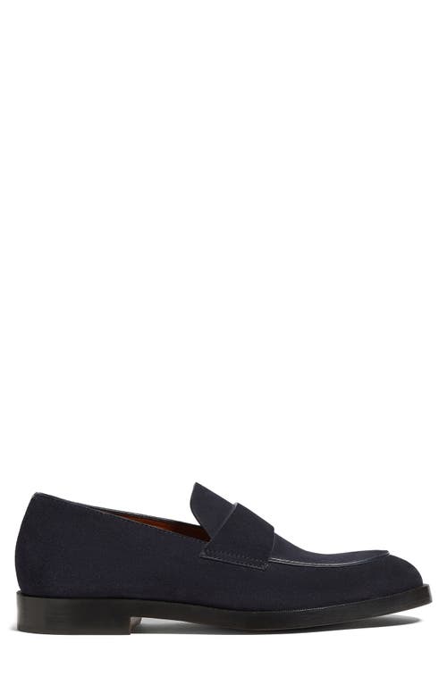 Shop Zegna Torino Suede Loafer In Navy