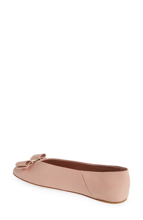 Shop Ferragamo Vanna Bow Ballet Flat In Rose