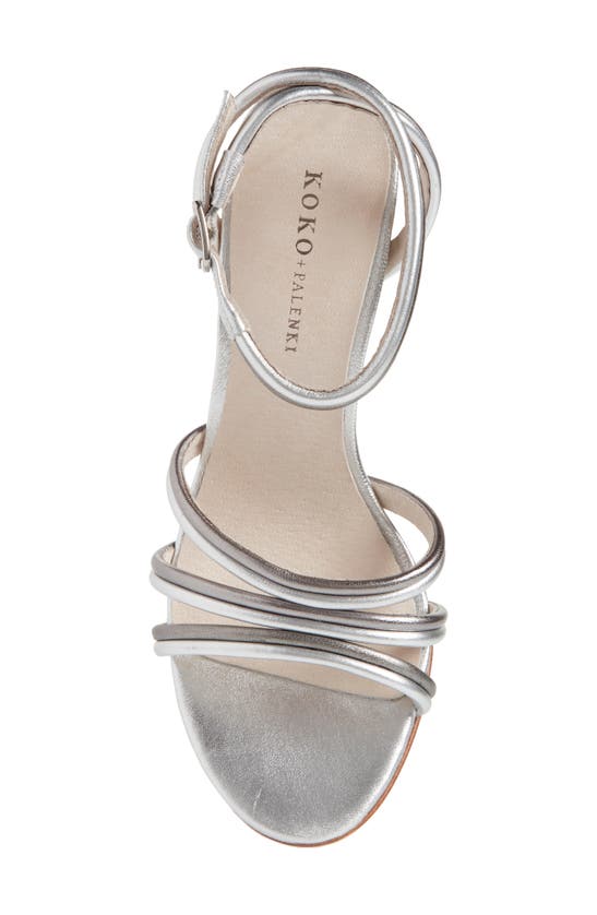Shop Koko + Palenki Odin Ankle Strap Sandal In Silverewter Leather