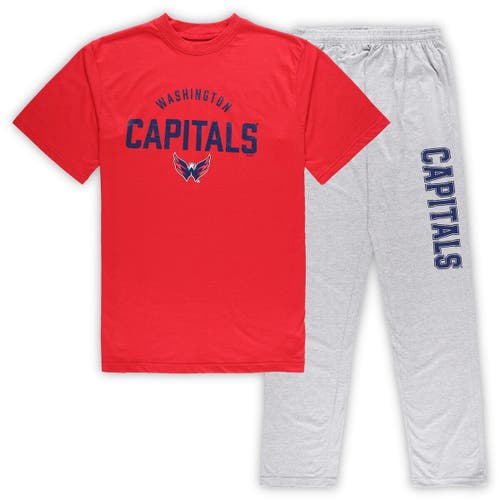 PROFILE Men's Washington Capitals Red/Heather Gray Big & Tall T-Shirt & Pants Lounge Set