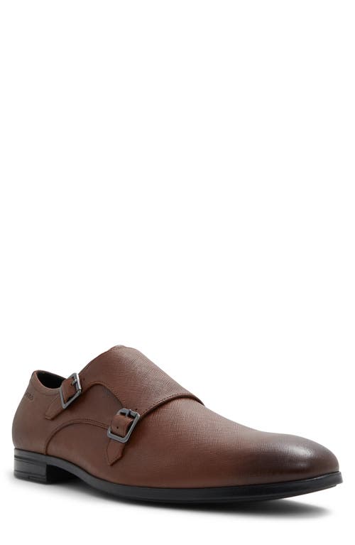 ALDO Benedetto Monk Strap Shoe - Wide Width Available Cognac at Nordstrom,