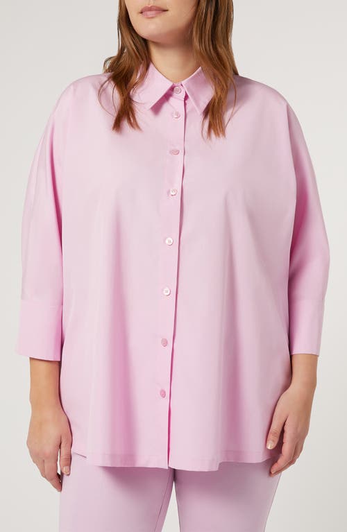 Shop Marina Rinaldi Arizona Cotton Button-up Shirt In Pink