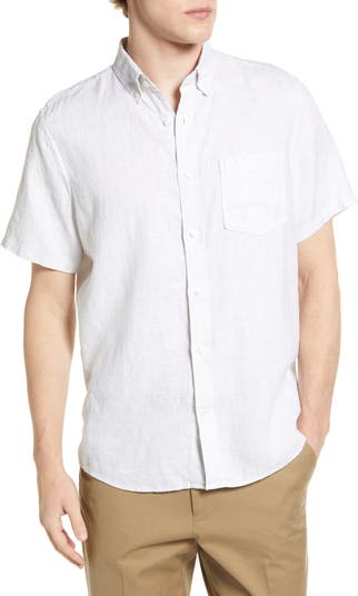 Checks Short Sleeve Nylon Snap-Up Fishing Shirt in Marigold at Nordstrom, Size XX-Large