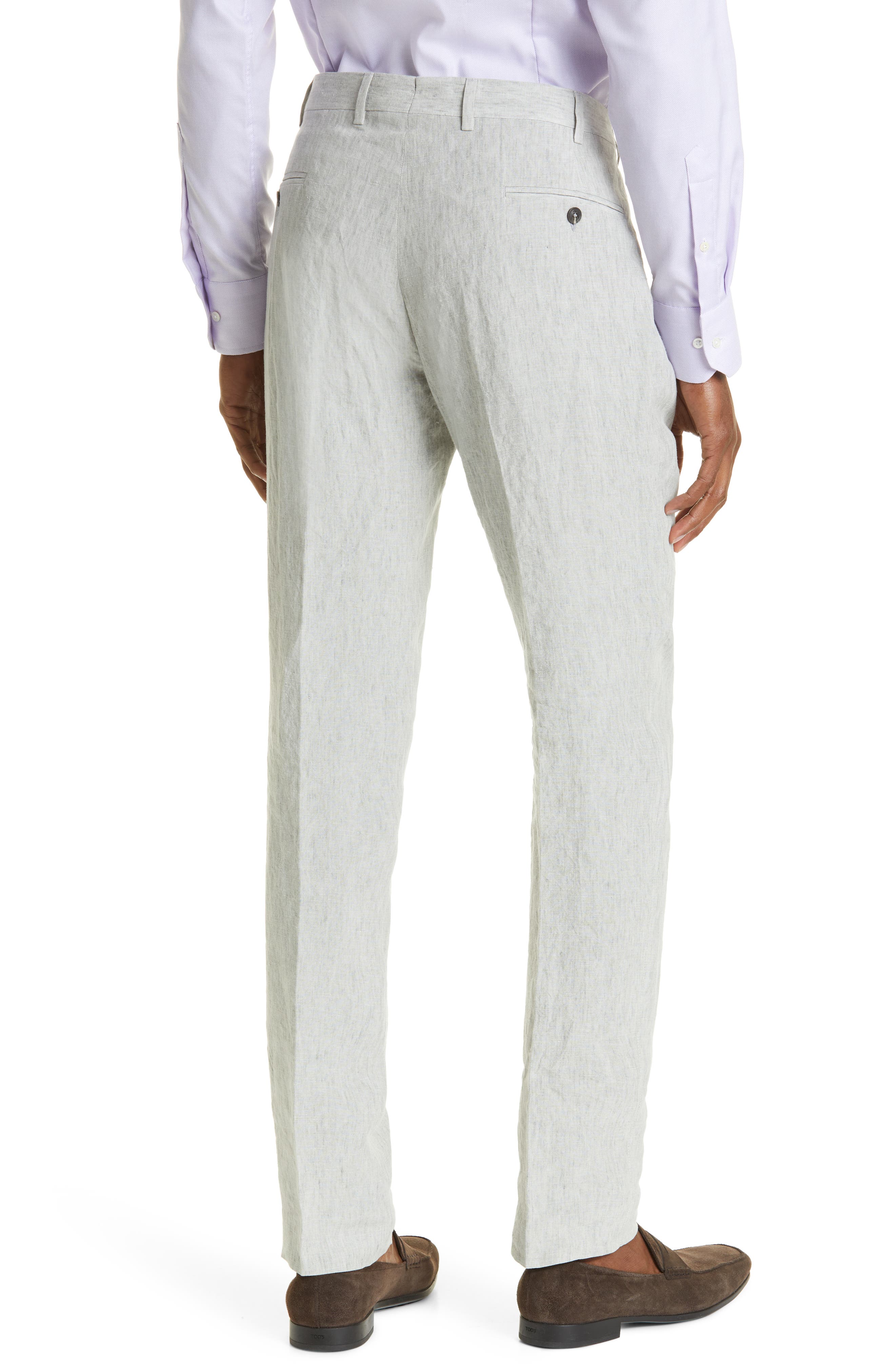 Emporio Armani Flat Front Linen Pants 