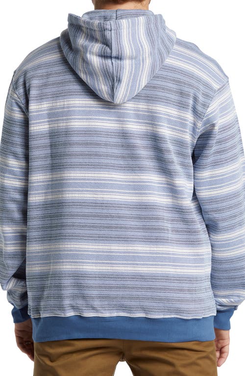 Shop Billabong Rancho Stripe Polo Hoodie In Smoke Blue