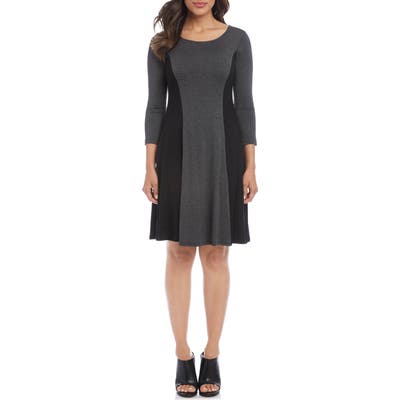 Karen Kane Colorblock A-Line Dress, Grey