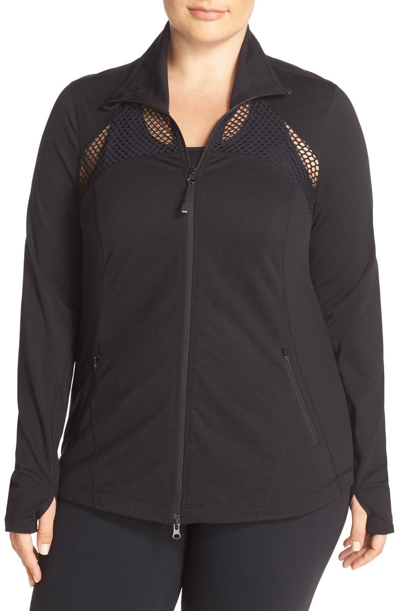 Zella 'Olimpico' Mesh Inset Jacket (Plus Size) | Nordstrom