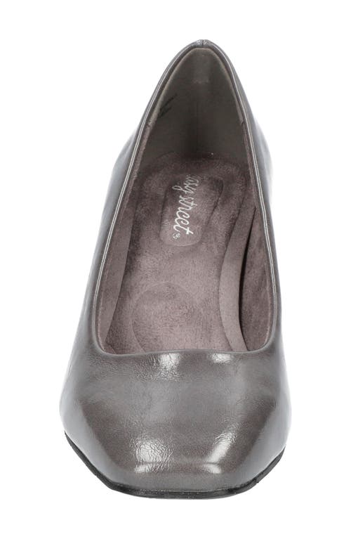 Shop Easy Street Poet Pump In Grey Crinkled Patent