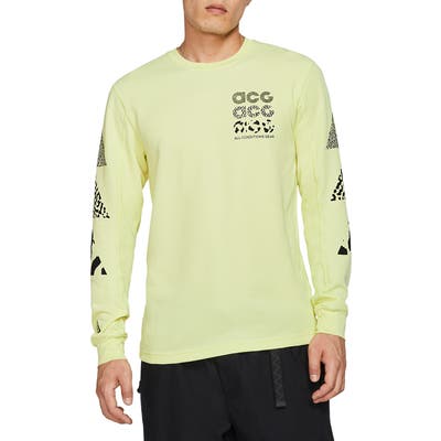 Nike Acg Long Sleeve Waffle Knit T-Shirt, Green