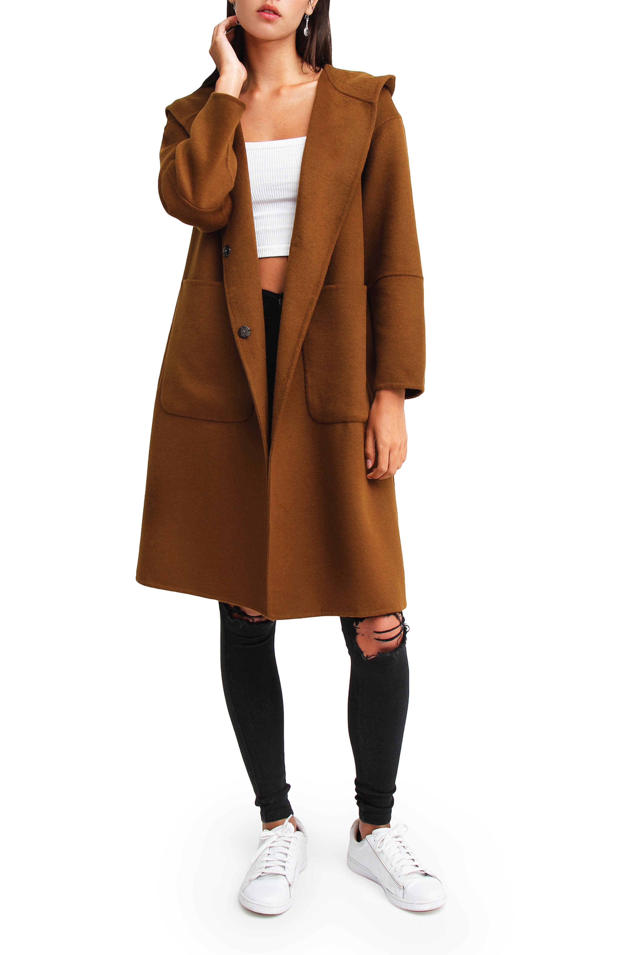 womens brown wool coat