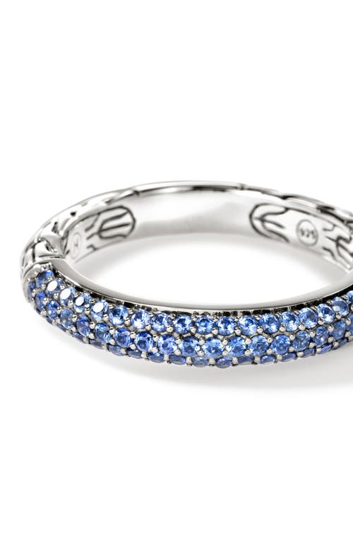 Shop John Hardy Jh Essential Pavé Band Ring, Sterling Silver, Sapphire, 3.5mm In Silver/blue