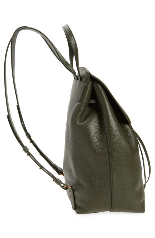 Shop Mansur Gavriel Classic Leather Backpack In Seaweed