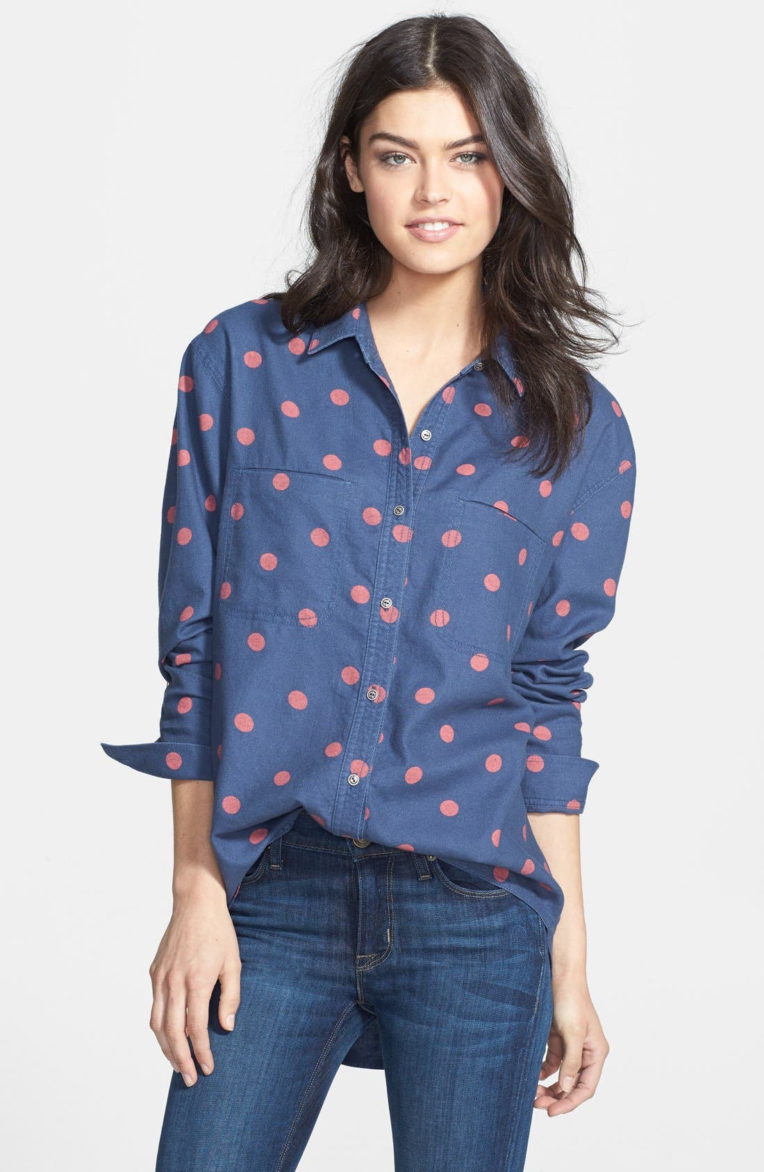 Hinge® Dot Print Flannel Shirt Nordstrom
