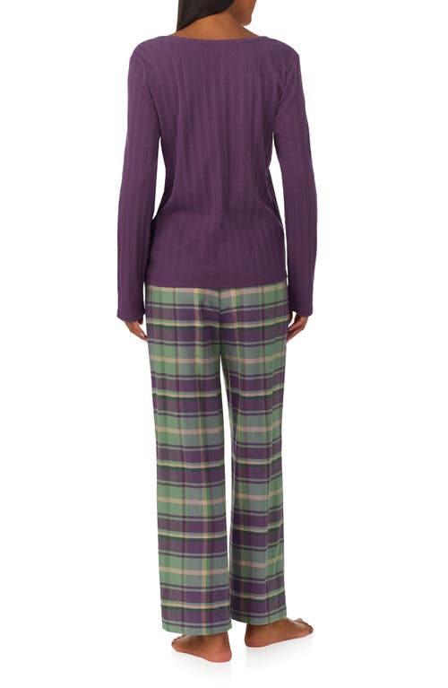 Shop Lauren Ralph Lauren Cotton Blend Pajamas In Multi Plaid