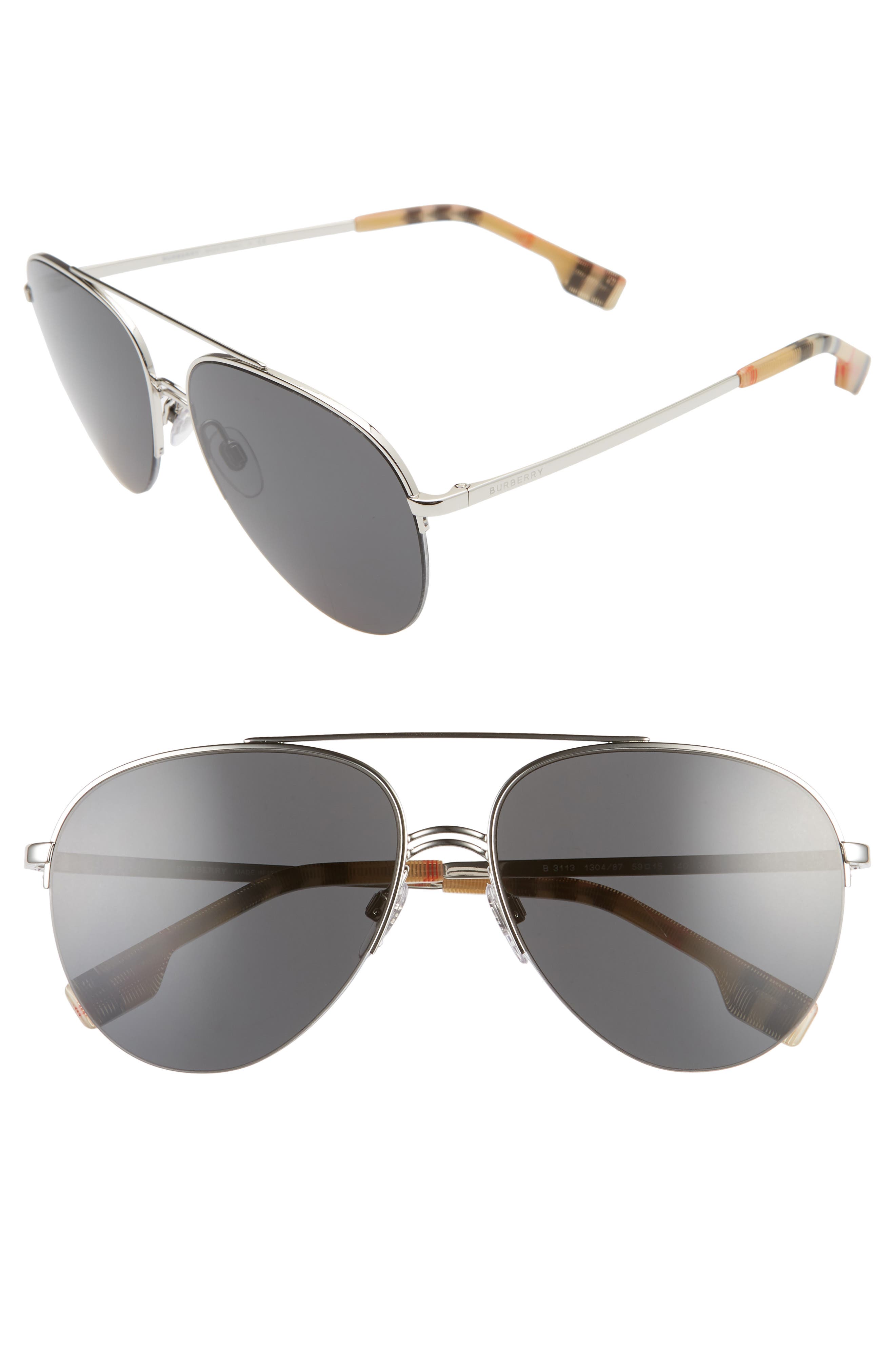 burberry metal aviator sunglasses