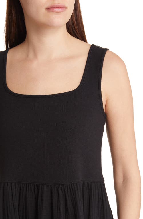 Shop Madewell Mixed Media Tank Dress In True Black