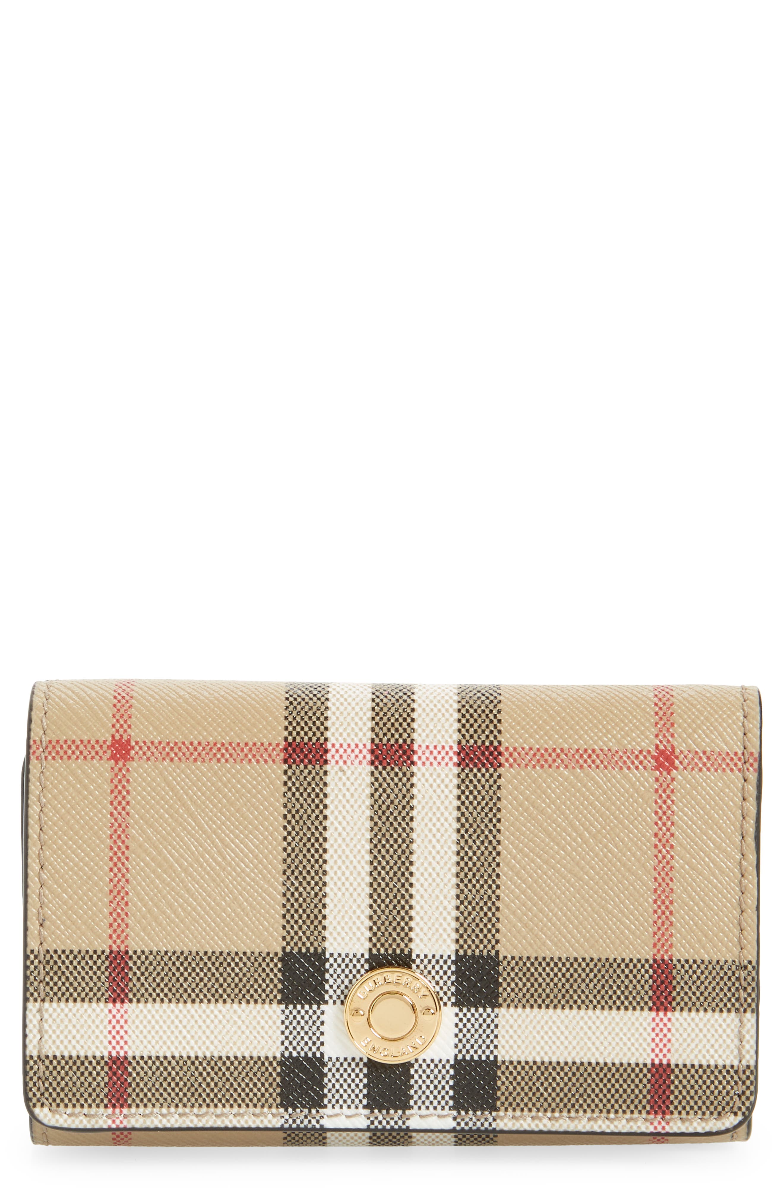 Burberry Vintage Check E-canvas & Leather Continental Wallet in Beige Womens Mens Accessories Mens Hats Brown 
