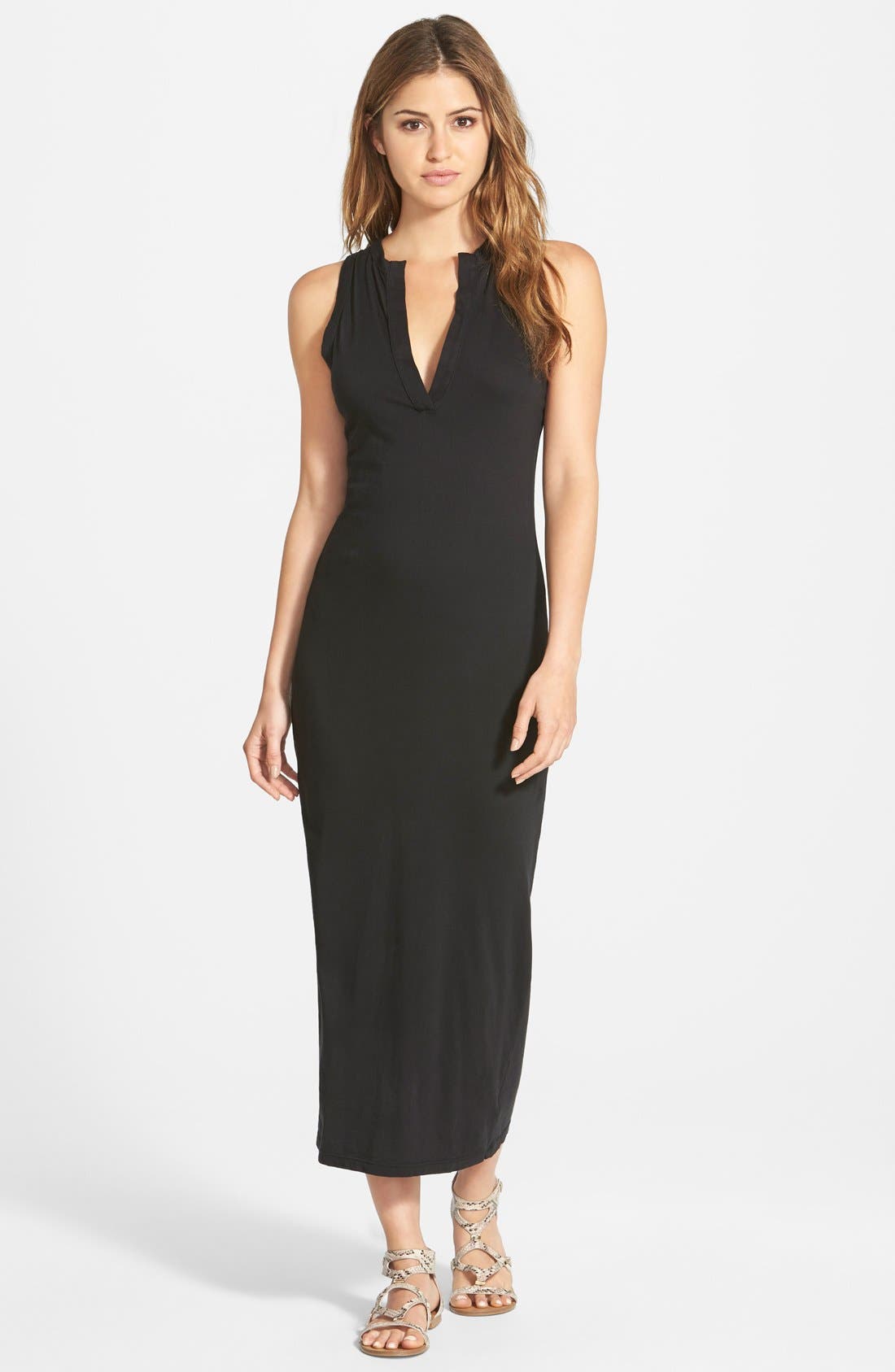 James Perse Open Henley Jersey Tank Dress Nordstrom