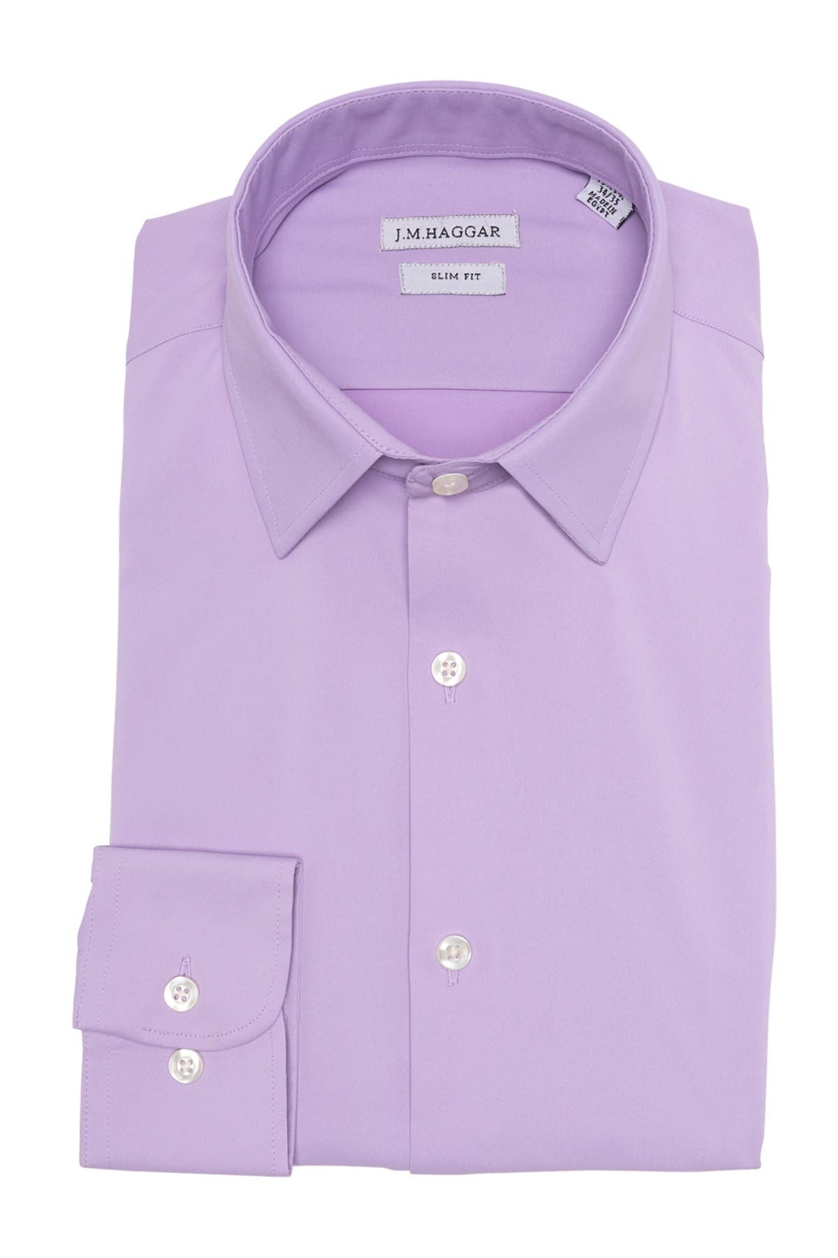 HAGGAR | Solid Slim Fit Tech Performance Dress Shirt | Nordstrom Rack