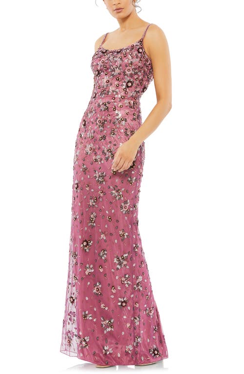 Mac Duggal Floral Beaded Column Gown at Nordstrom,