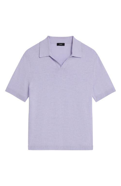 Shop Theory Brenan Linen Blend Polo In Soft Iris - 1qz