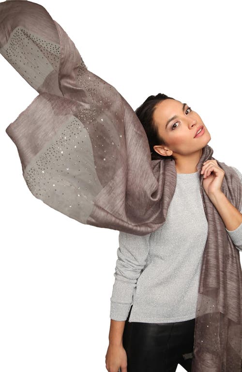 Saachi Crystal Embellished Silk & Wool Scarf In Thistle