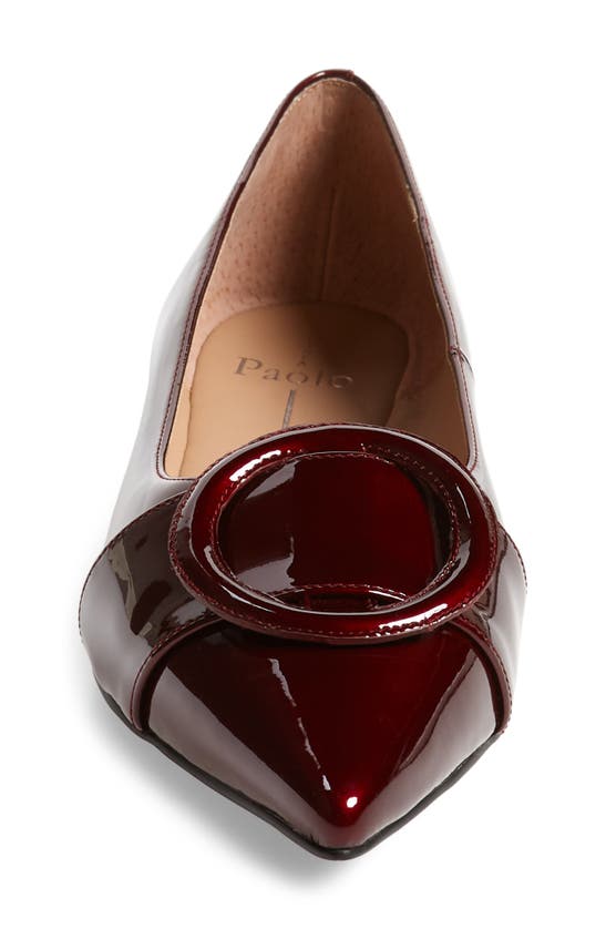Linea Paolo Niola Skimmer Flat In Burgundy Patent Leather