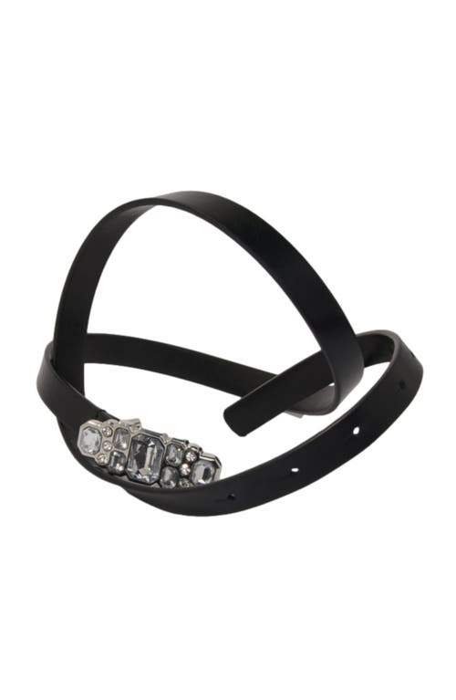 Shop Maje Slim Rhinestone Belt In Black