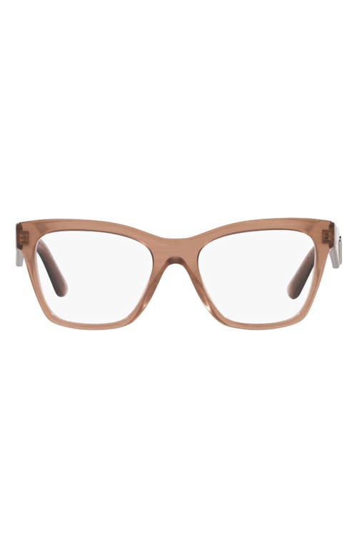 Dolce & Gabbana 51mm Square Optical Glasses in Caramel at Nordstrom