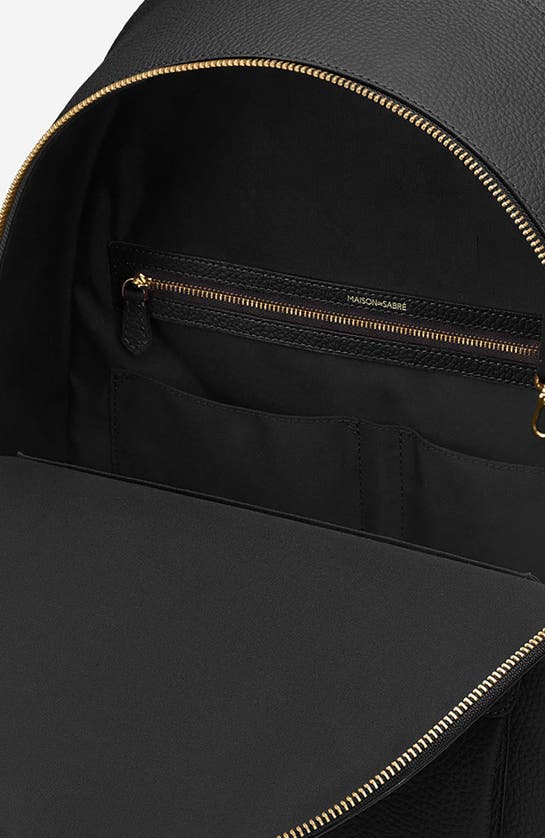 Shop Maison De Sabre Maison De Sabré Leather Backpack In Black Caviar