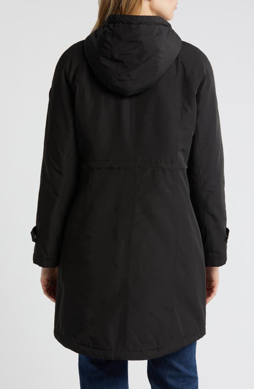 Shop Michael Michael Kors Water Resistant Hooded Coat In Black