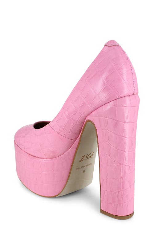 Zigi Giorgia Platform Pump In Pink Croc