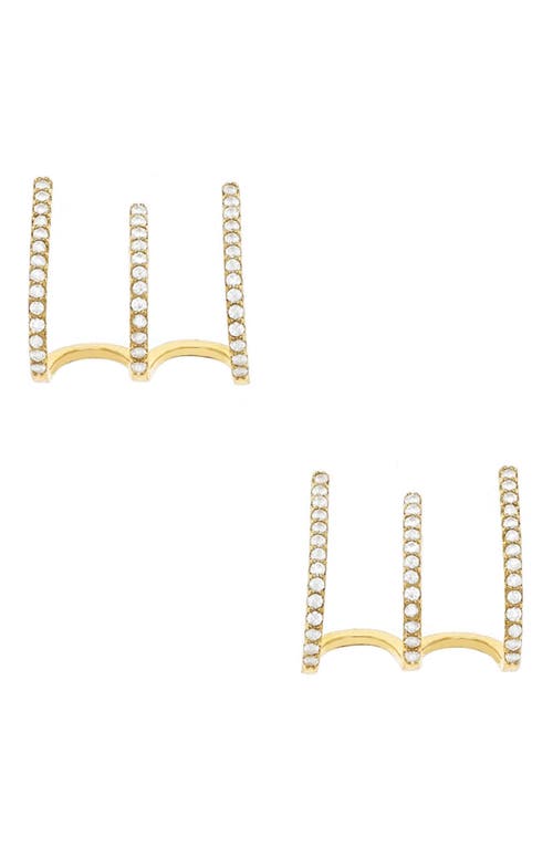 Crystal Ear Wrap Stud Earrings in Gold