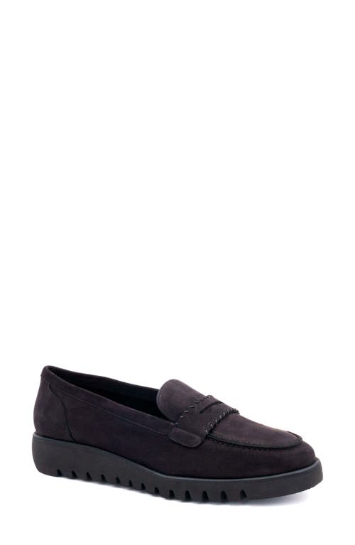 Amalfi By Rangoni Eolo Platform Penny Loafer In Black Long Beach