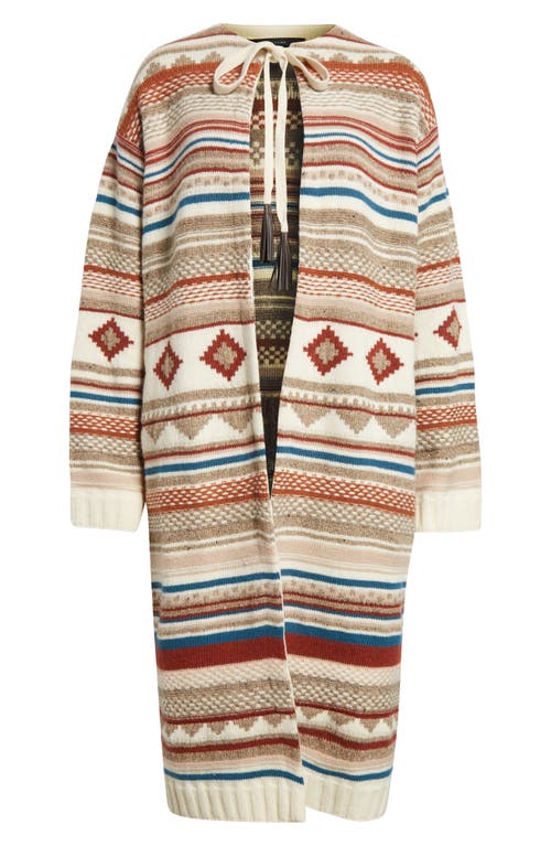 Shop Weekend Max Mara Divina Wool Blend Longline Cardigan In Brown