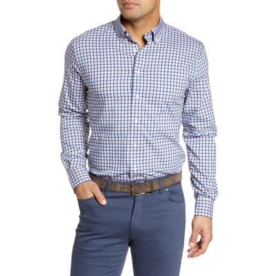 Johnnie-O Finnigan Prep-Performance Plaid Button-Down Shirt, Blue