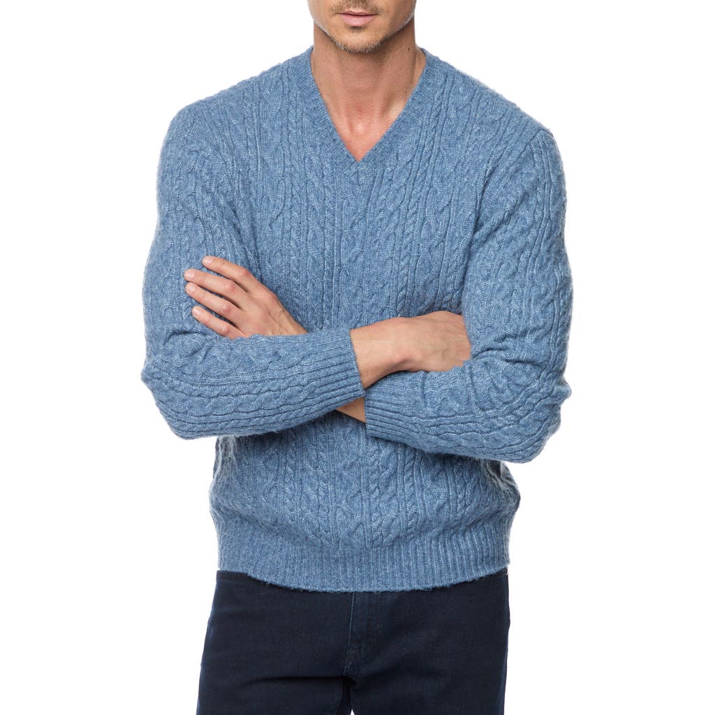 Robert Graham Anson Cable Sweater In Blue